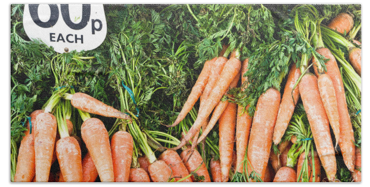 Agricultural Bath Towel featuring the photograph Carrots #4 by Tom Gowanlock