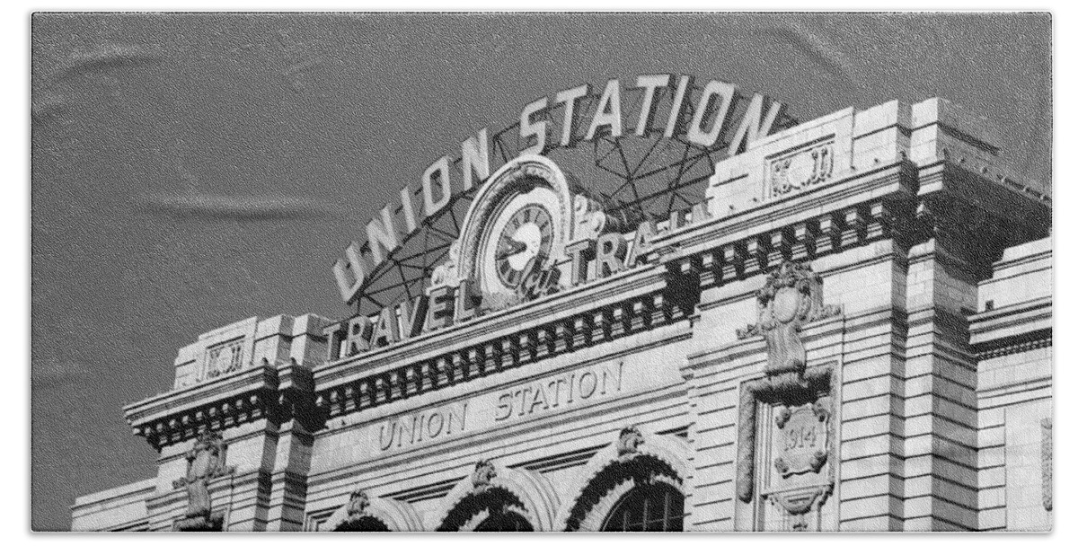 America Bath Towel featuring the photograph Denver - Union Station #1 by Frank Romeo