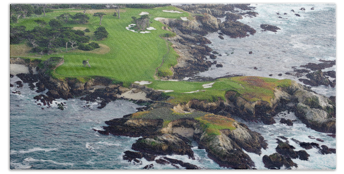Photography Bath Towel featuring the photograph Golf Course On An Island, Pebble Beach #4 by Panoramic Images
