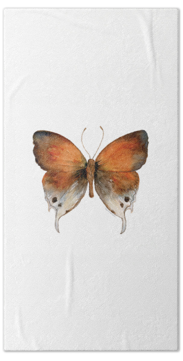 Manto Hand Towel featuring the painting 47 Mantoides Gama Butterfly by Amy Kirkpatrick