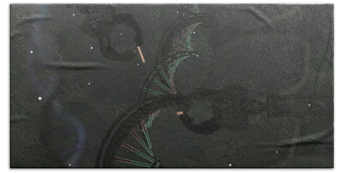 Adenine Bath Towel featuring the photograph Genetic Engineering, Conceptual #5 by Ella Marus Studio