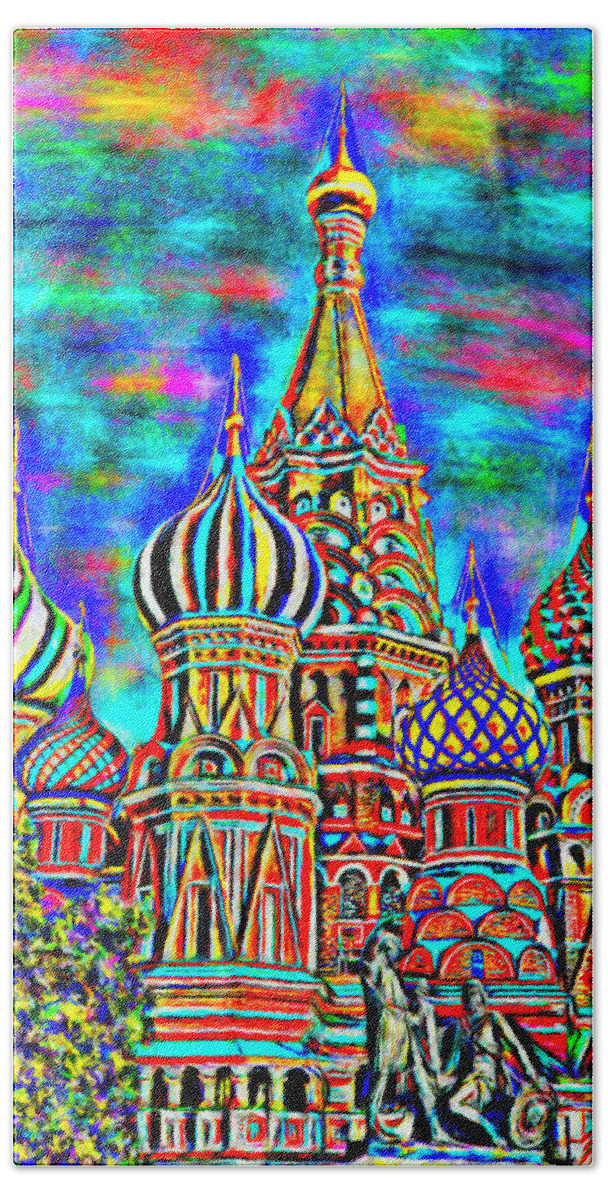 Church Bath Towel featuring the painting Rainbow Temple #5 by Bruce Nutting