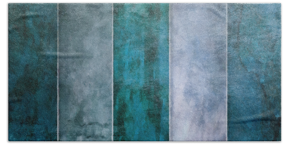 Abstract Hand Towel featuring the mixed media 5 Water by Angelina Tamez
