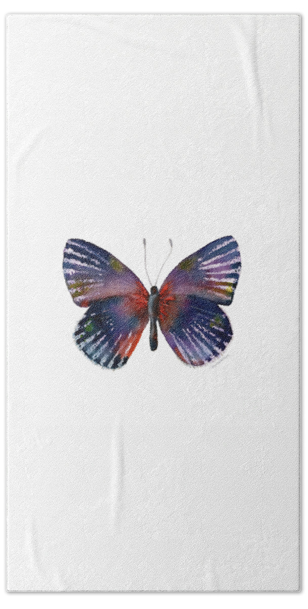 Noctula Hand Towel featuring the painting 59 Noctula Butterfly by Amy Kirkpatrick