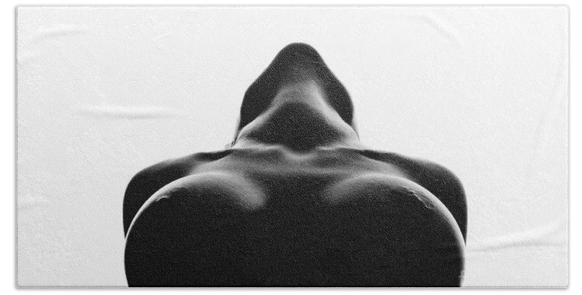 Naked Bath Towel featuring the photograph Black And White Nude #7 by Gunnar Orn Arnason