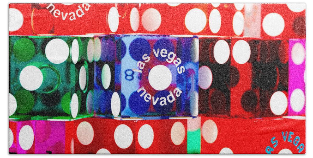 Las Vegas Hand Towel featuring the photograph Colorful Dice #6 by Raul Rodriguez