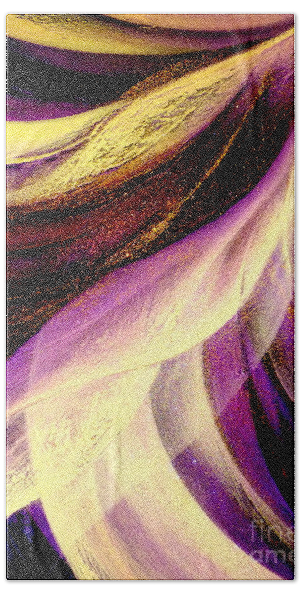 Light.dance.sky.crystal.wind.spiritual.colorful.energy.impression Bath Towel featuring the painting Light Dance #4 by Kumiko Mayer