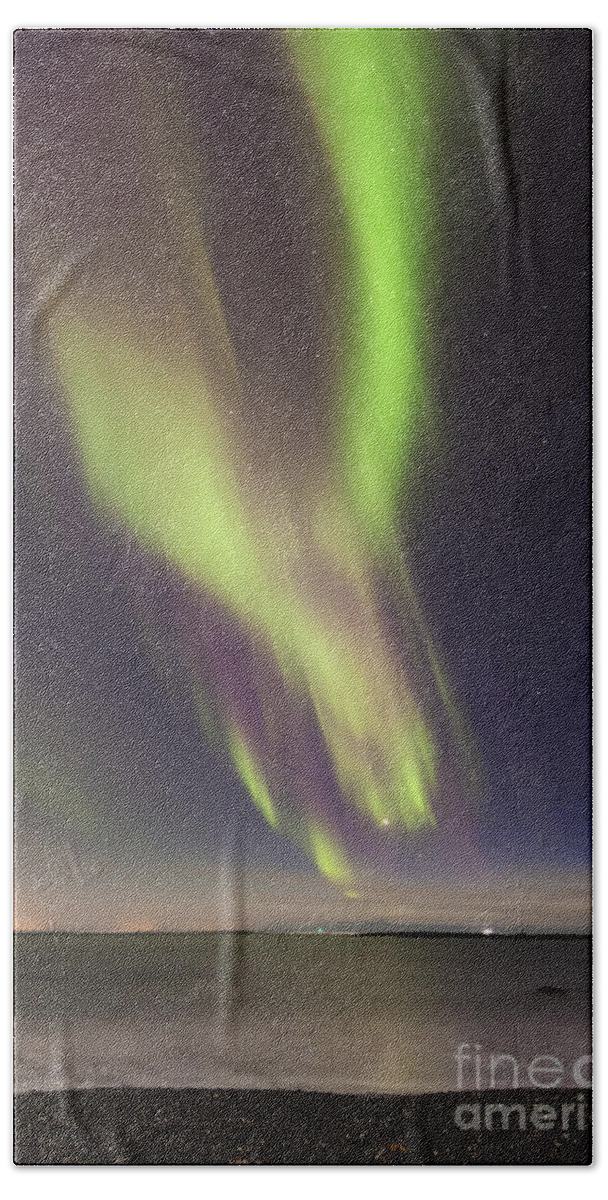 Northern Hand Towel featuring the photograph Northern Lights Iceland #9 by Gunnar Orn Arnason