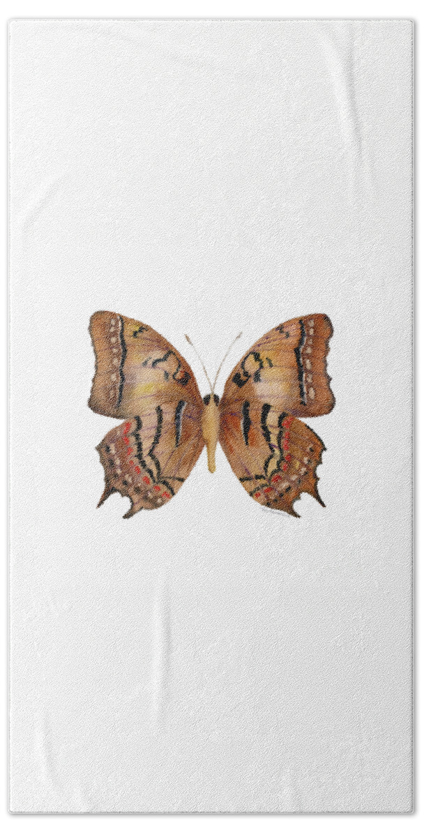 Galaxia Butterfly Hand Towel featuring the painting 62 Galaxia Butterfly by Amy Kirkpatrick