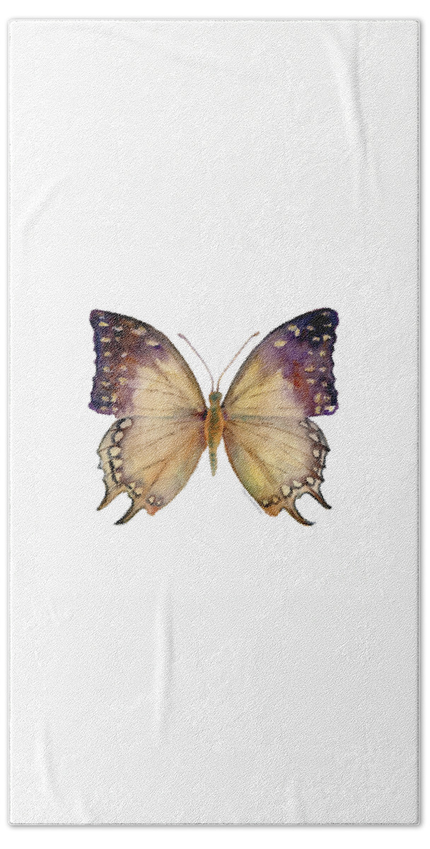 Great Nawab Butterfly Bath Towel featuring the painting 63 Great Nawab Butterfly by Amy Kirkpatrick