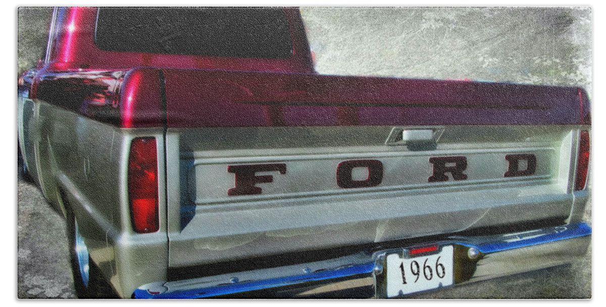 1966 Hand Towel featuring the photograph '66 Ford Truck #66 by Vic Montgomery