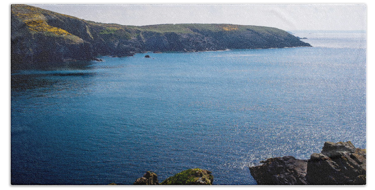 Birth Place Hand Towel featuring the photograph St Non's Bay Pembrokeshire #7 by Mark Llewellyn