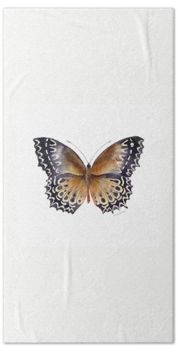 Cethosia Bath Sheet featuring the painting 77 Cethosia Butterfly by Amy Kirkpatrick