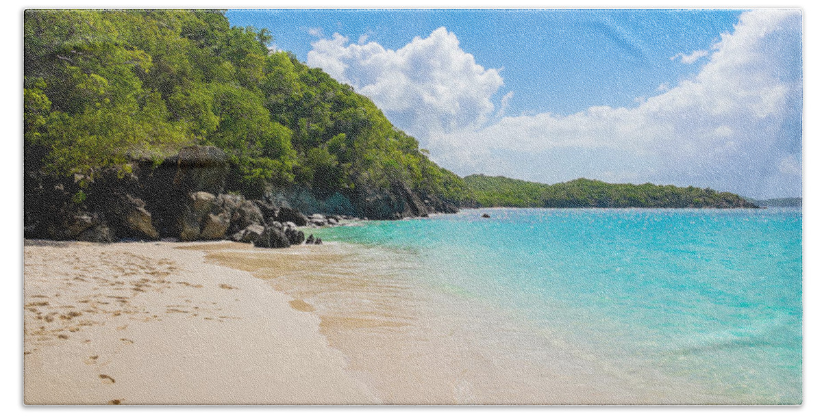 Caribbean Bath Towel featuring the photograph Beautiful Caribbean beach by Raul Rodriguez
