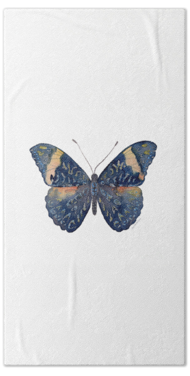 Red Cracker Butterfly Bath Sheet featuring the painting 89 Red Cracker Butterfly by Amy Kirkpatrick