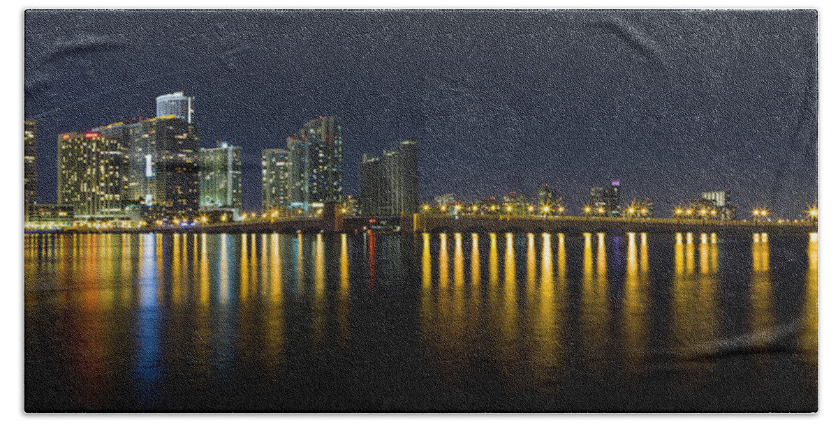Architecture Hand Towel featuring the photograph Miami Downtown Skyline #9 by Raul Rodriguez