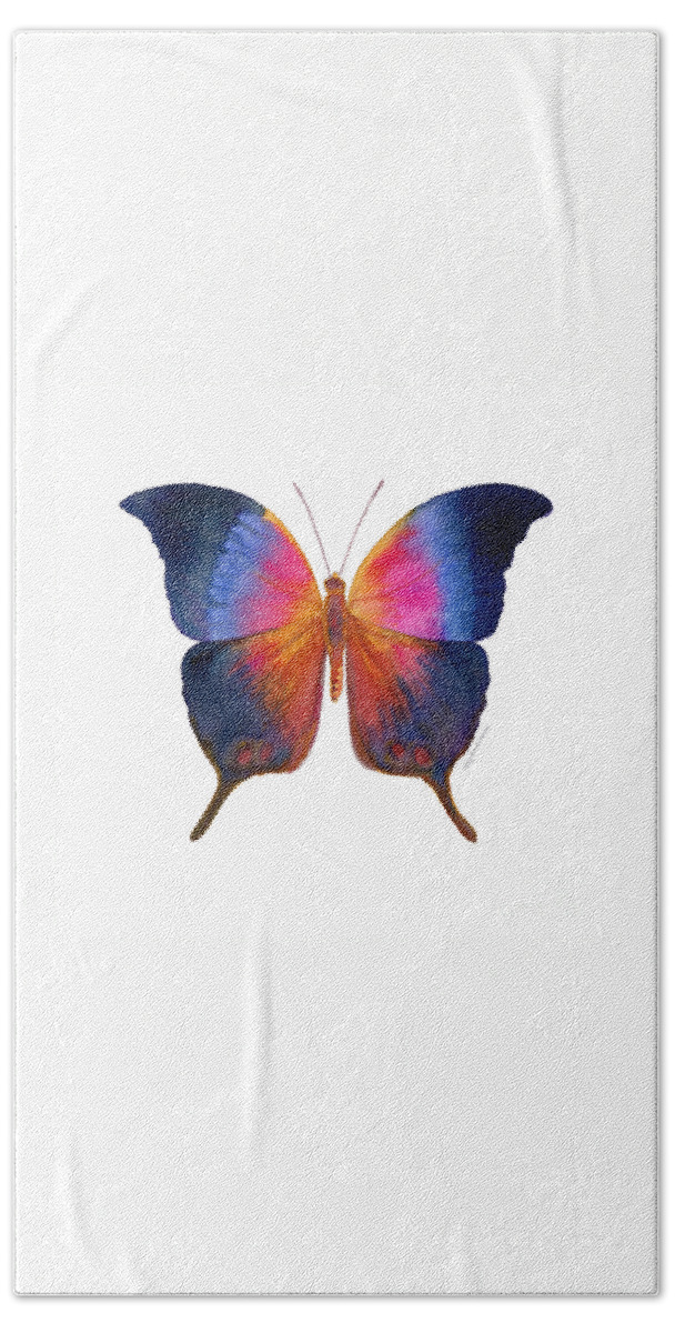 Brushfoot Butterfly Bath Towel featuring the painting 96 Brushfoot Butterfly by Amy Kirkpatrick