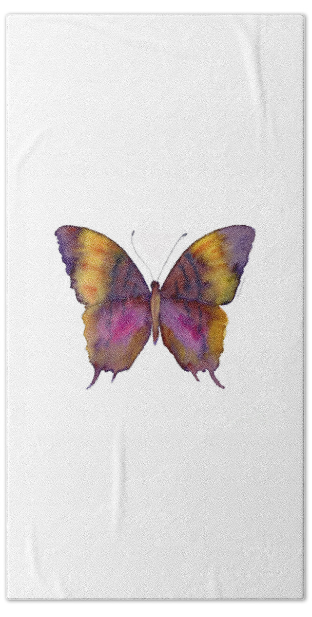 Marcella Daggerwing Butterfly Hand Towel featuring the painting 99 Marcella Daggerwing Butterfly by Amy Kirkpatrick