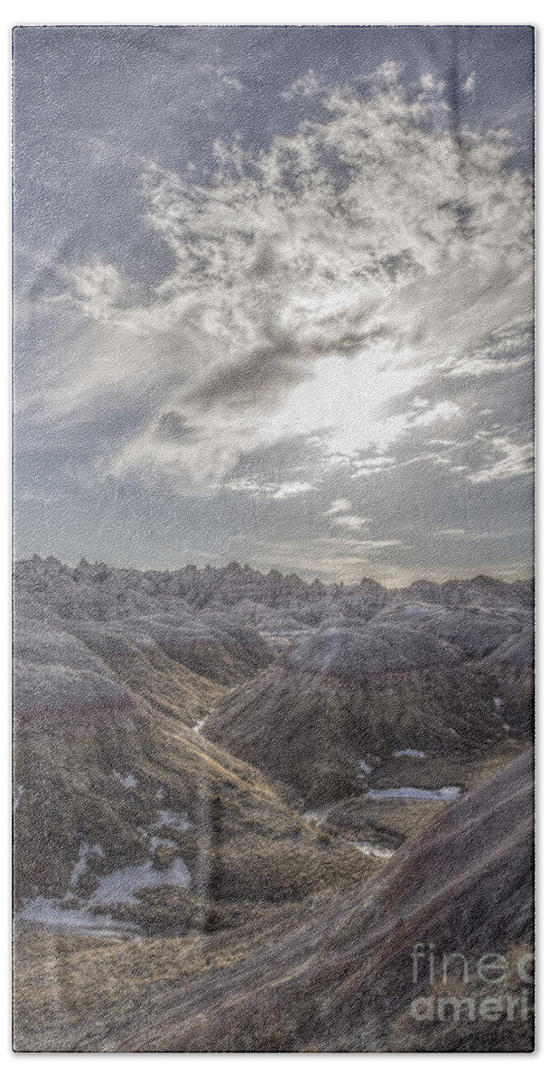 Badlands Bath Towel featuring the photograph A Badlands Afternoon by Steve Triplett