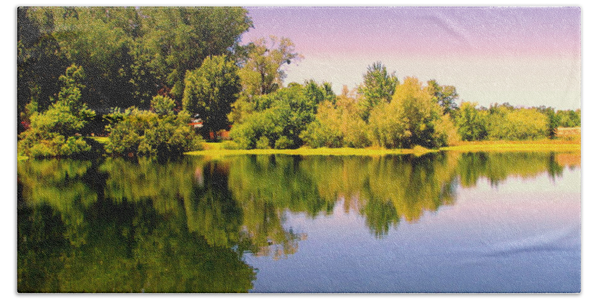 Reflection Hand Towel featuring the photograph A Beautiful Day Reflected by Joyce Dickens