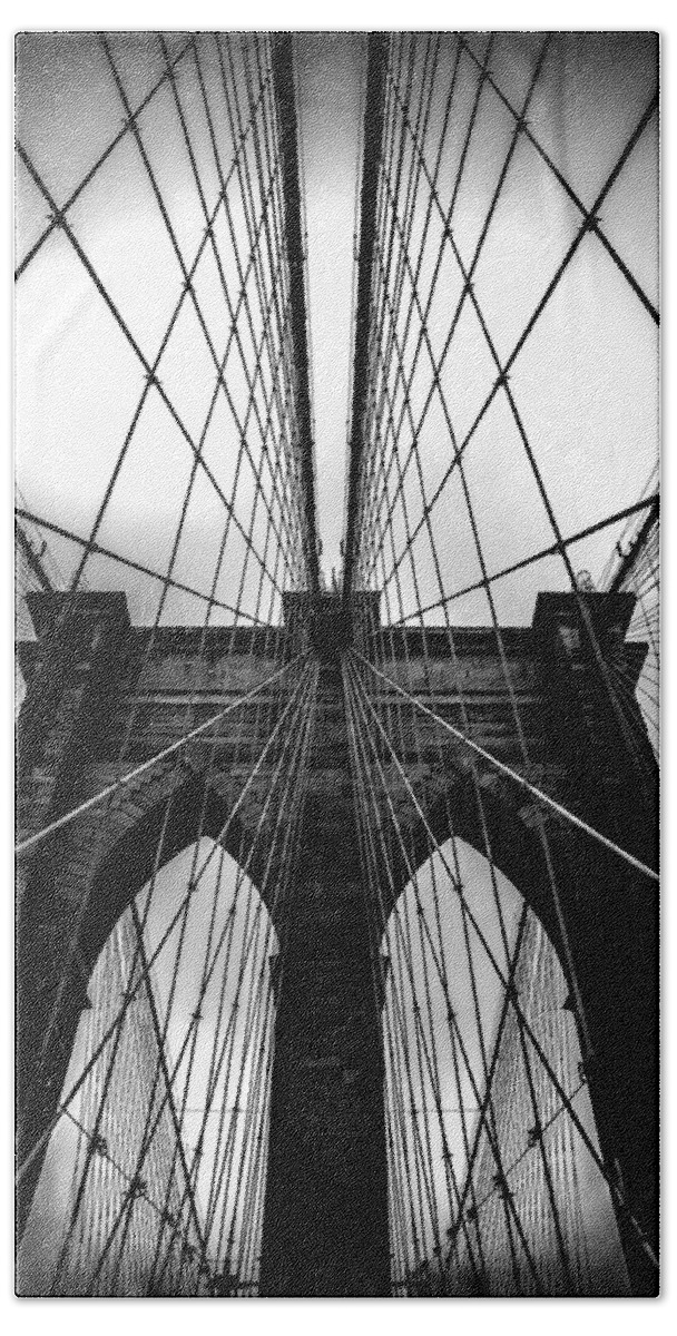 Brooklyn Bridge Arches Bath Sheet featuring the photograph A Brooklyn Perspective by Az Jackson