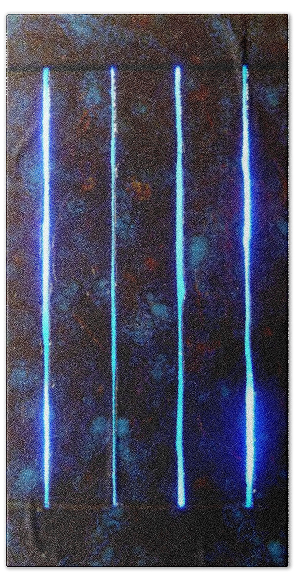 Blue Light Hand Towel featuring the painting A Dark Fairytale by Christopher Schranck