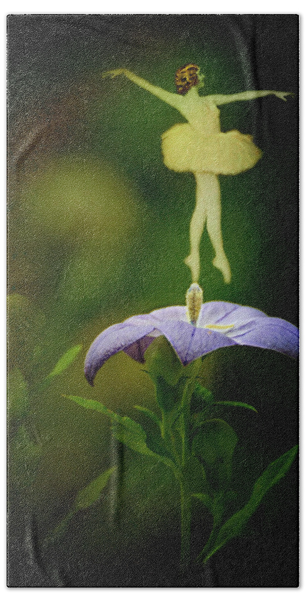 Fairy Bath Towel featuring the photograph A Fairy in the Garden by Rebecca Sherman