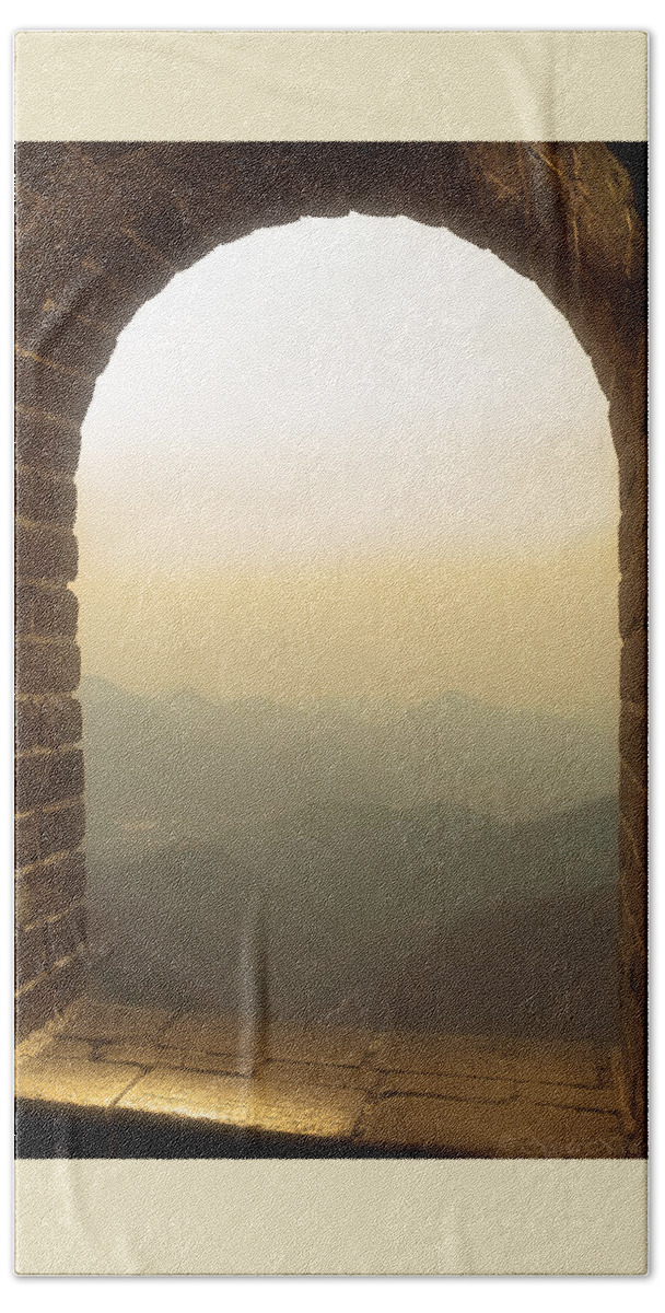 Great Wall Of China Hand Towel featuring the photograph A Great View of China by Nicola Nobile