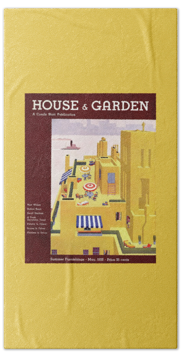 A House And Garden Cover Of An Apartment Building Bath Towel