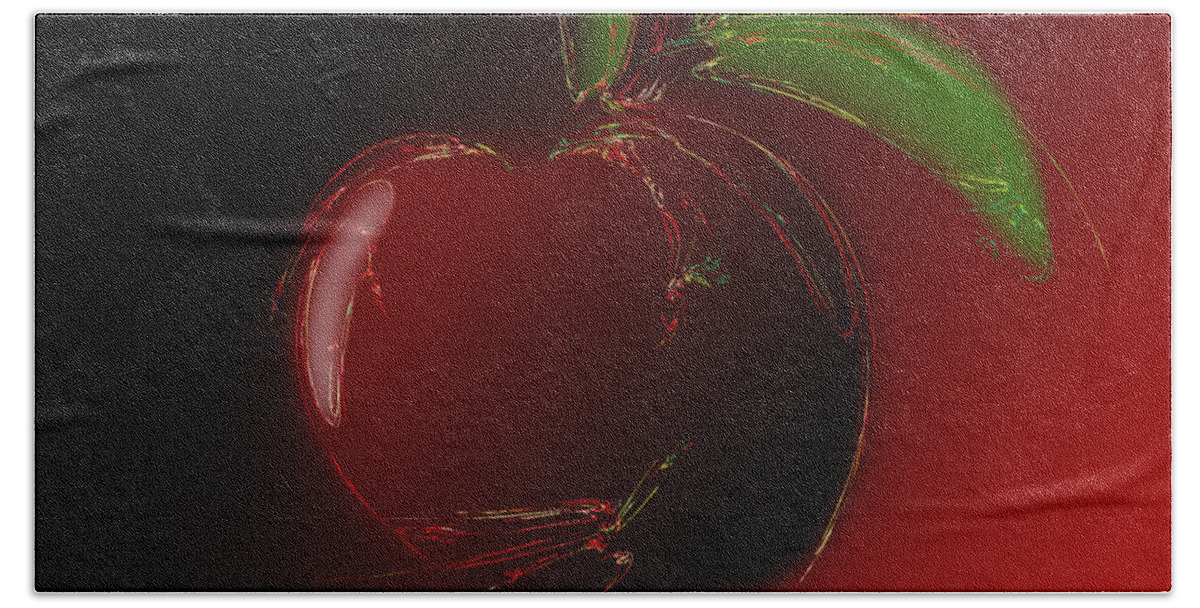 Abstract Bath Towel featuring the digital art A Is For Apple 1 by Andee Design