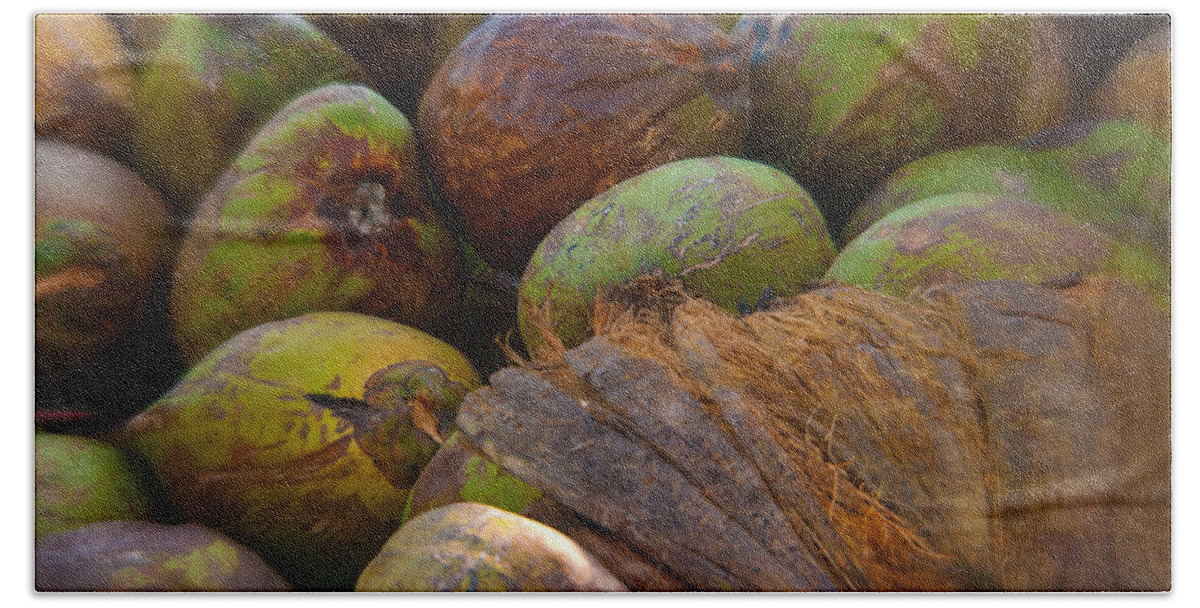 Florida Bath Towel featuring the photograph A Lovely Bunch of Coconuts by Brenda Jacobs