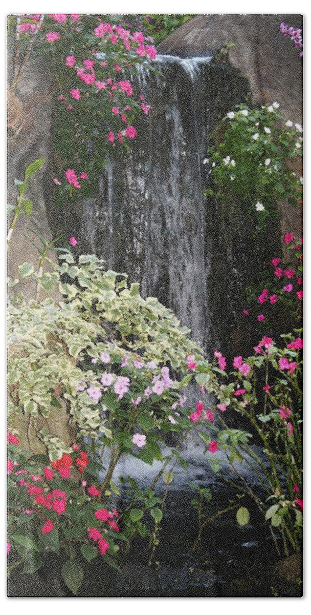Waterfall Bath Towel featuring the photograph A Place of Serenity by Bruce Bley