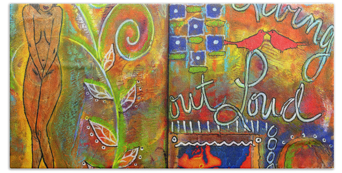 Journal Art Hand Towel featuring the mixed media A Rebirth of Sorts by Angela L Walker