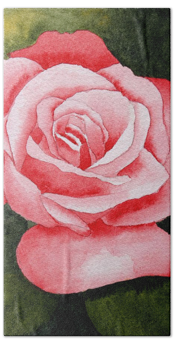 Watercolor Bath Towel featuring the painting A Rose by Any Other Name by Brett Winn