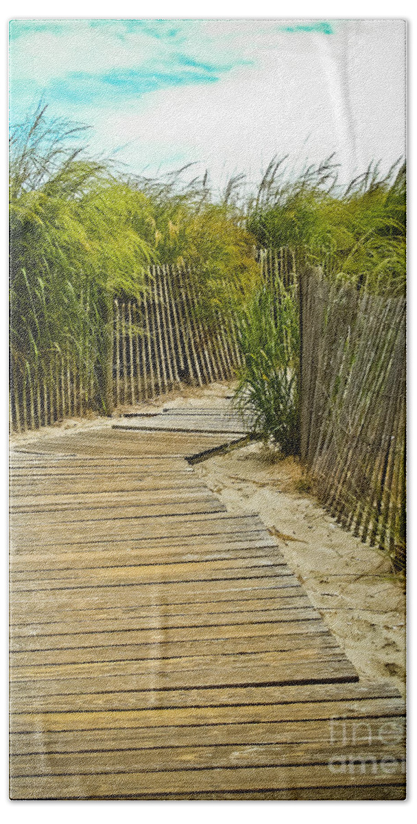 Beach Hand Towel featuring the photograph A Walk to the Beach by Colleen Kammerer