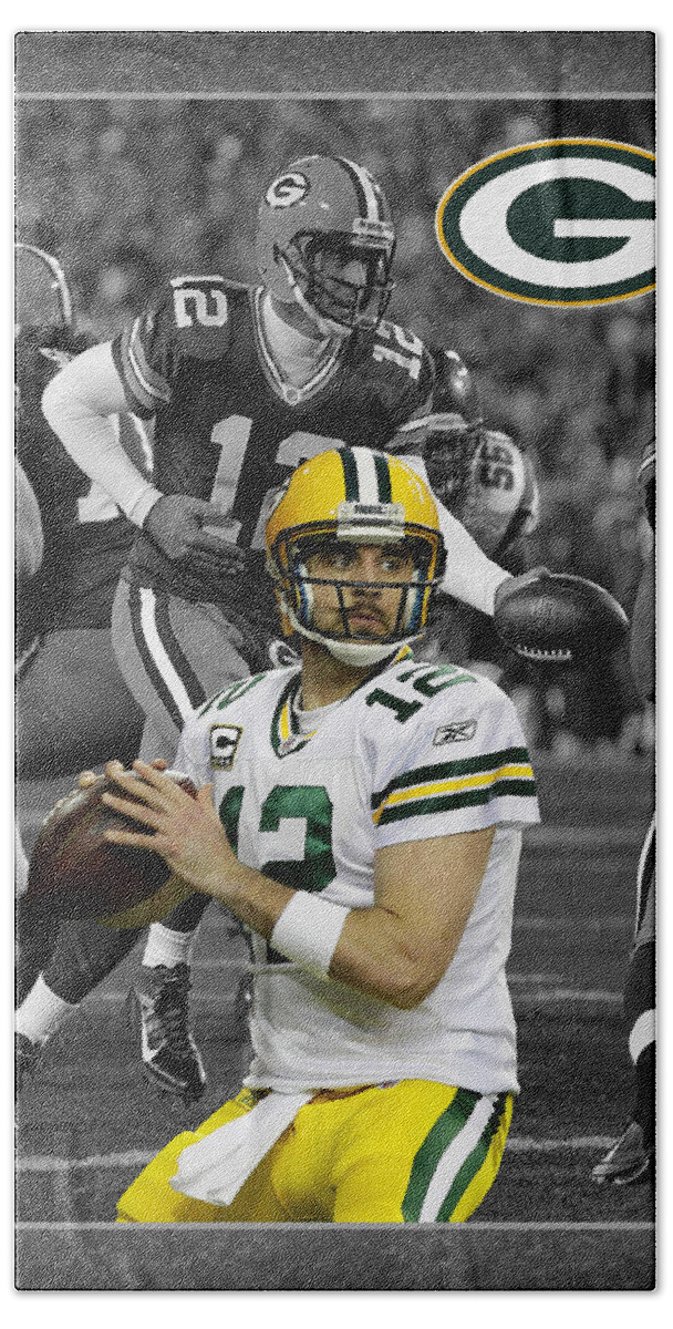 Aaron Rodgers Hand Towel featuring the photograph Aaron Rodgers Packers by Joe Hamilton
