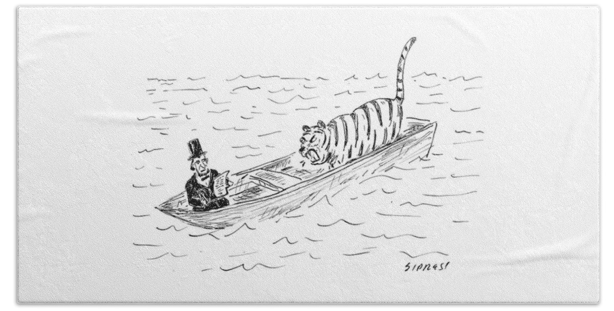 Abraham Lincoln With Tiger In Boat Bath Sheet