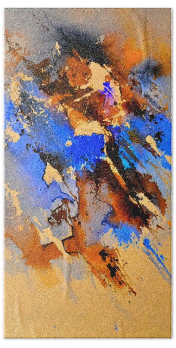 Abstract Hand Towel featuring the painting Abstract 4110212 by Pol Ledent