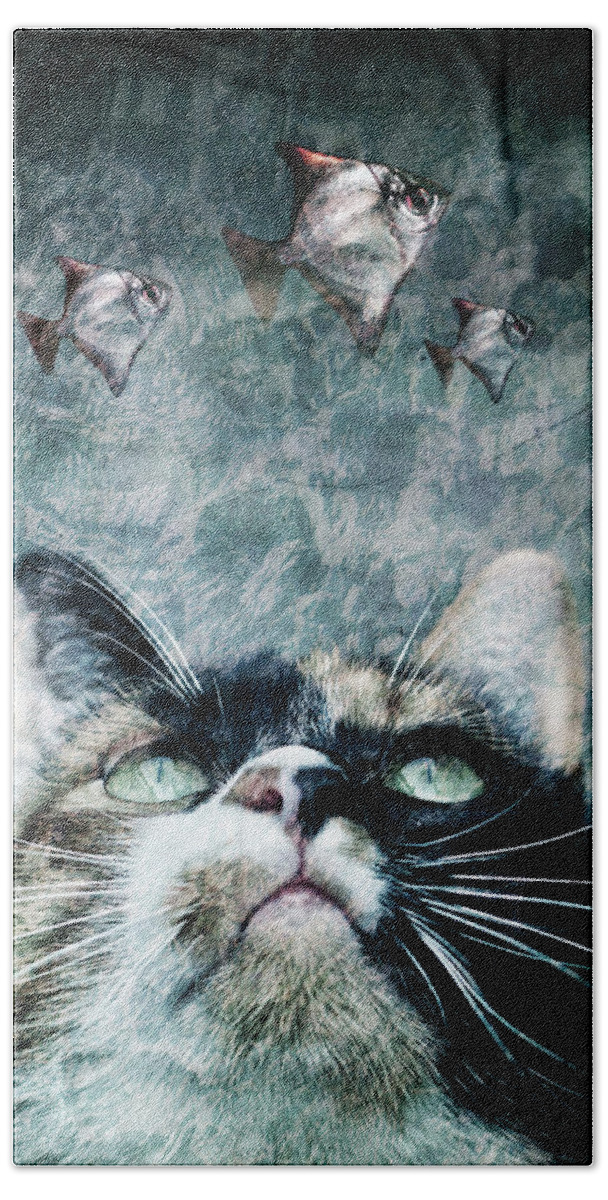 Cat Bath Towel featuring the photograph Abyss cat nr 2 by Laura Melis