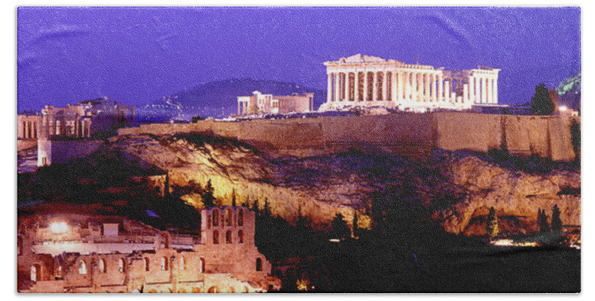 Photography Bath Towel featuring the photograph Acropolis, Athens, Greece by Panoramic Images
