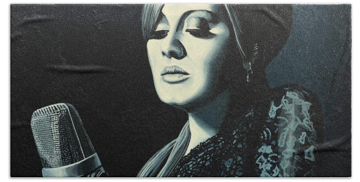 Adele Hand Towel featuring the painting Adele 2 by Paul Meijering