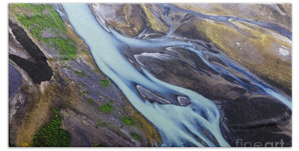 Aerial Photo Hand Towel featuring the photograph Aerial Photo Of Iceland by Gunnar Orn Arnason