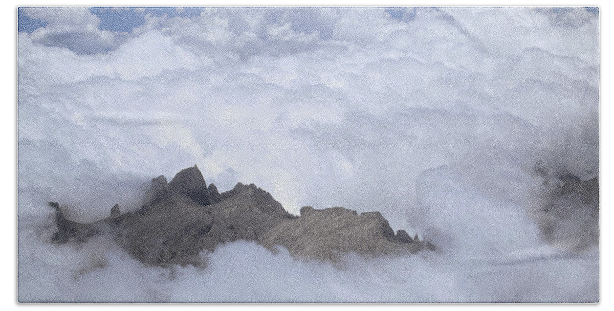 Feb0514 Bath Towel featuring the photograph Aerial View Of Mt Kinabalu Borneo by Konrad Wothe
