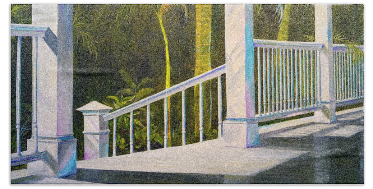 Porch Bath Towel featuring the painting After the Rain by Alan Lakin