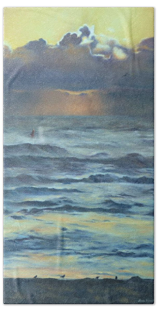 Landscape Bath Towel featuring the painting After the Storm by Lori Brackett