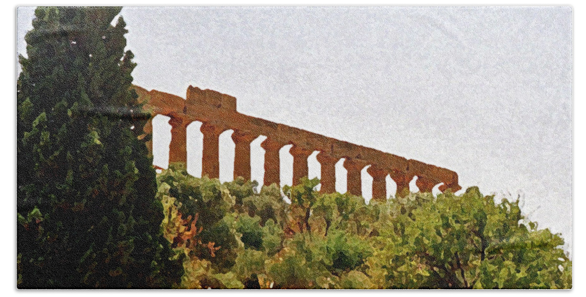 Italy Hand Towel featuring the digital art Agrigento 9 by John Vincent Palozzi