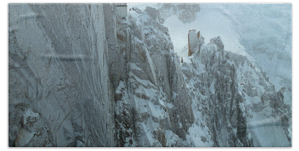 Aiguille Du Midi Mount Blanc Hand Towel featuring the photograph Aiguille du Midi Mount Blanc by Frank Wilson
