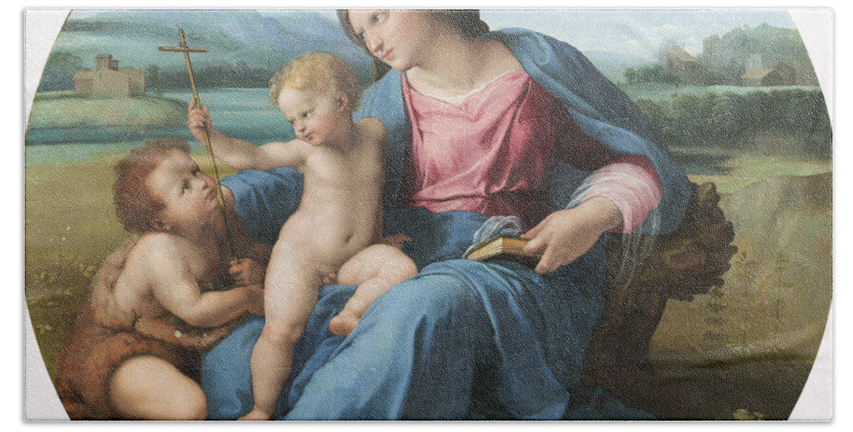 Raphael Bath Towel featuring the painting Alba Madonna by Raphael