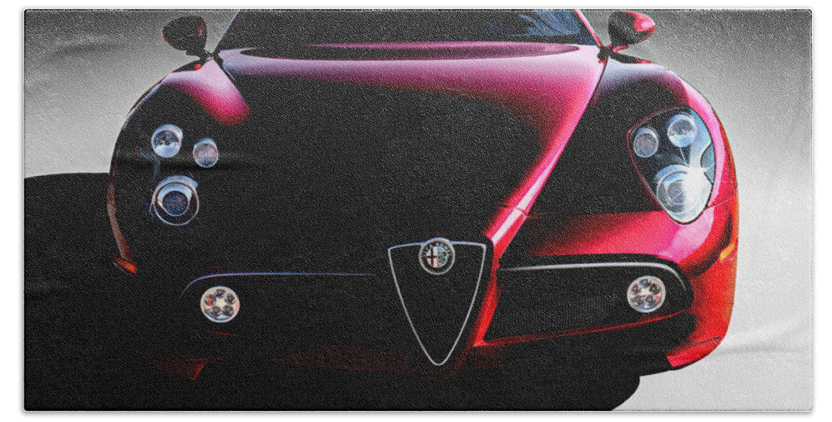 Italian Bath Towel featuring the digital art Alfa Romeo 8C by Douglas Pittman