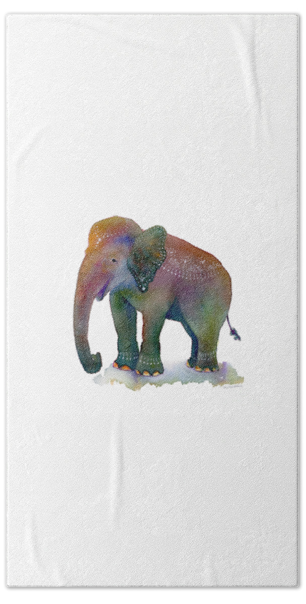 Elephant Bath Sheet featuring the painting All Dressed Up by Amy Kirkpatrick